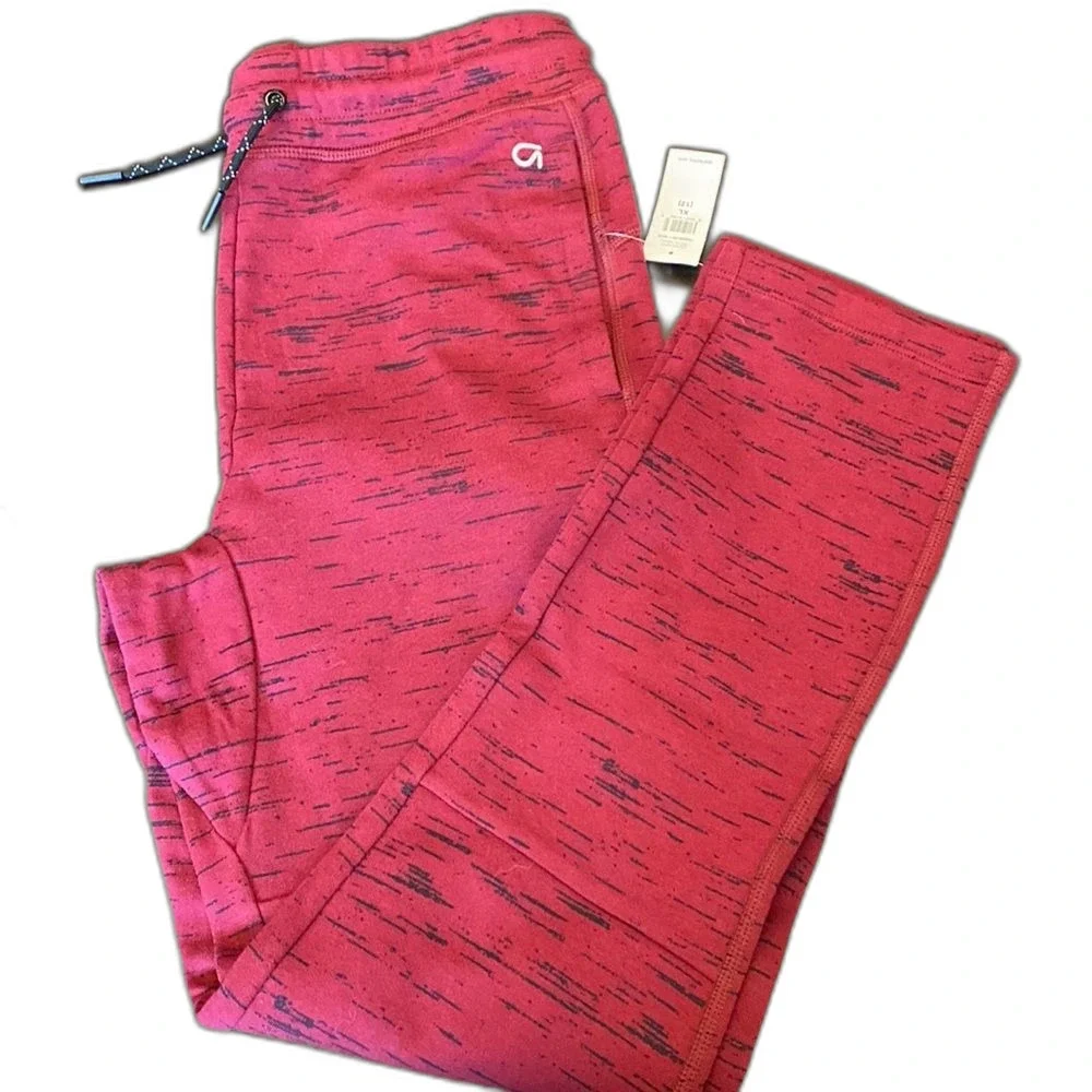 NWT GAP FIT KIDS Space-dye Red/Black Joggers Youth Size XL (12)